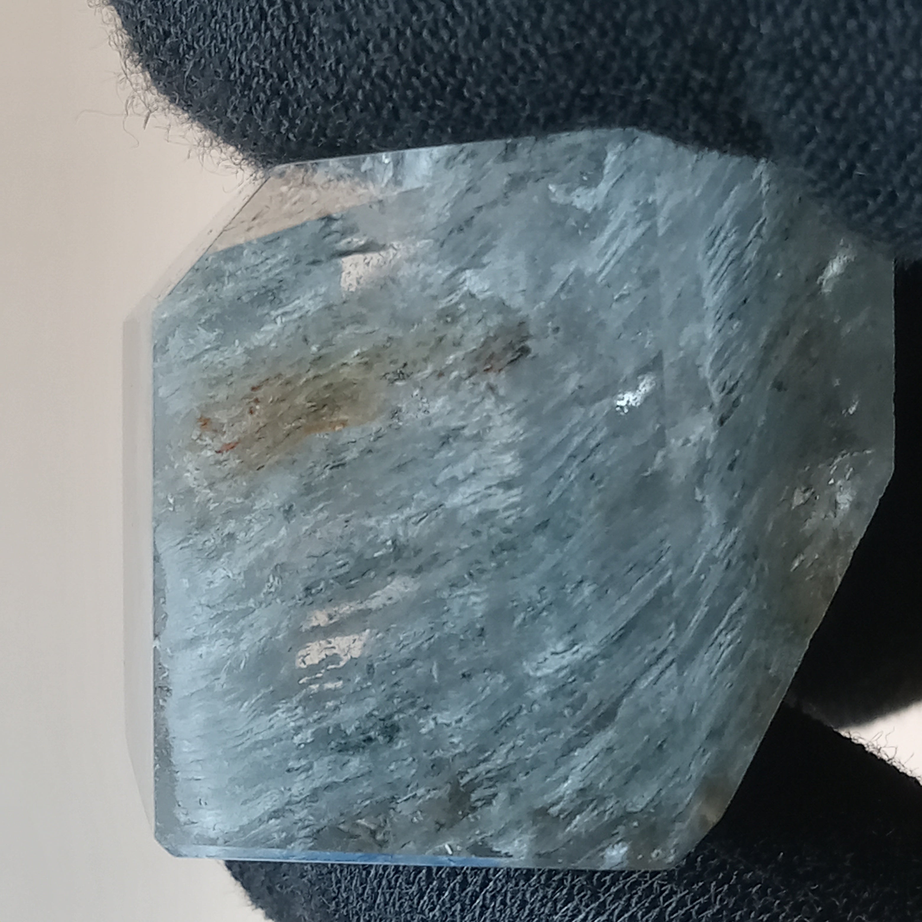 Thousand Layer Garden Quartz Polished Free Form with Blue Layered Landscape Inclusions