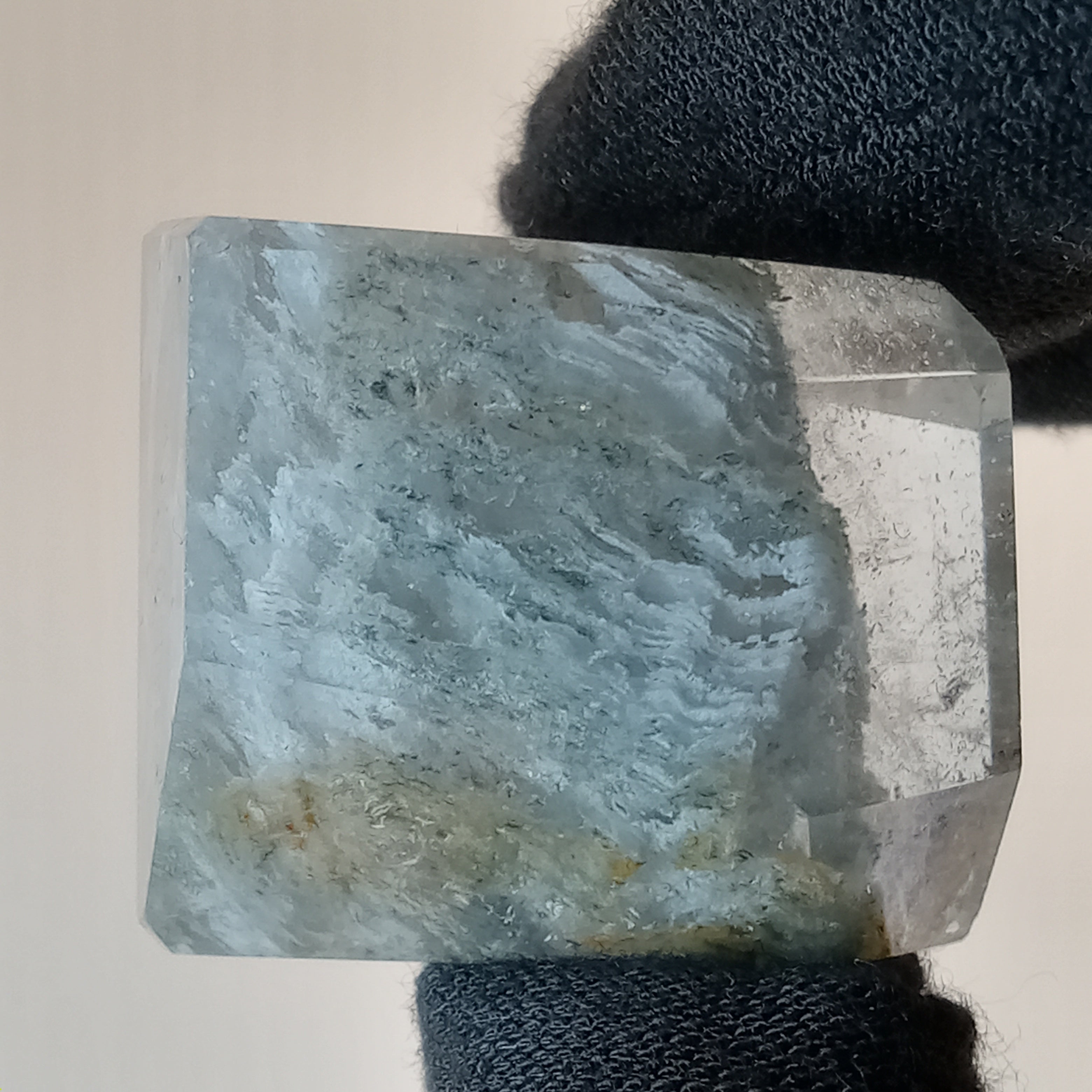 Thousand Layer Garden Quartz Polished Free Form with Blue Layered Landscape Inclusions