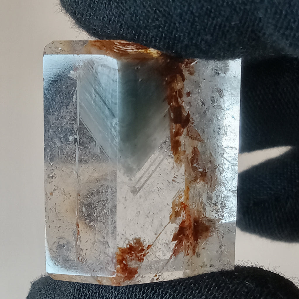Thousand Layer Garden Quartz Polished Free Form with Red Landscape Mineral Inclusions