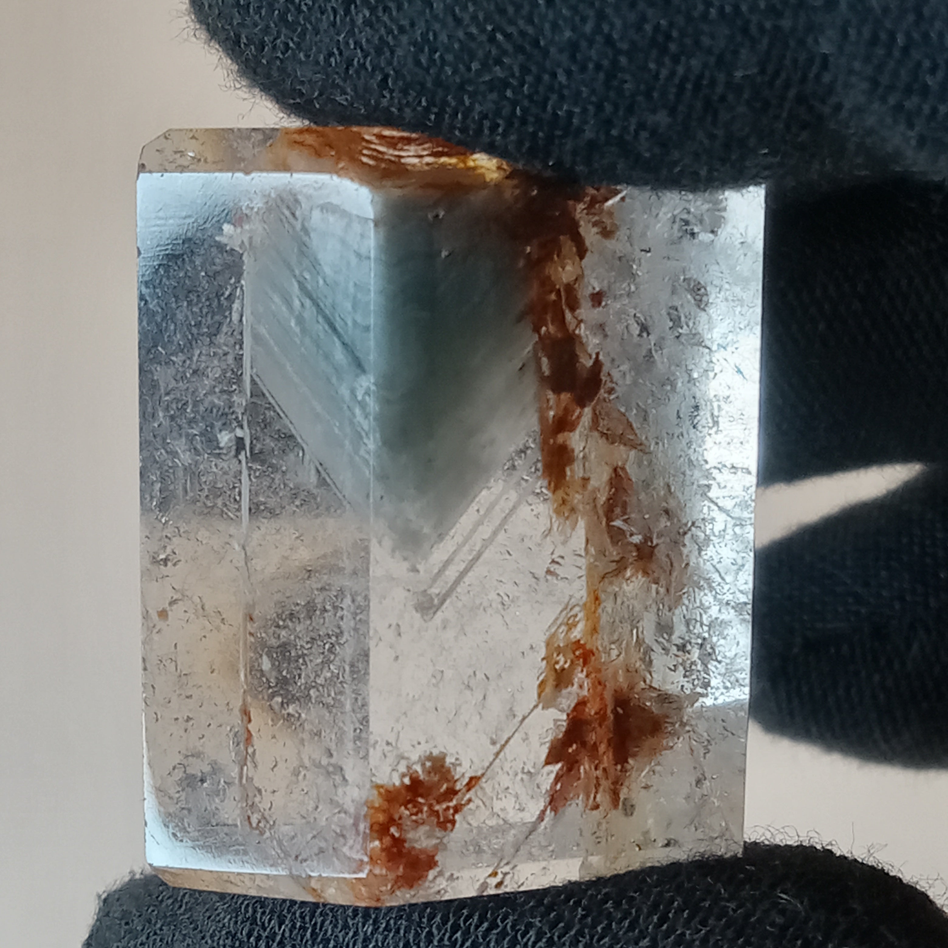 Thousand Layer Garden Quartz Polished Free Form with Red Landscape Mineral Inclusions