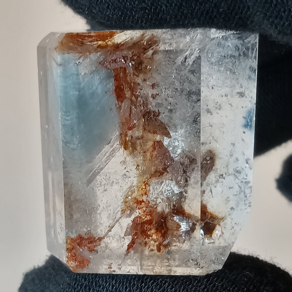 Thousand Layer Garden Quartz Polished Free Form with Red Landscape Mineral Inclusions
