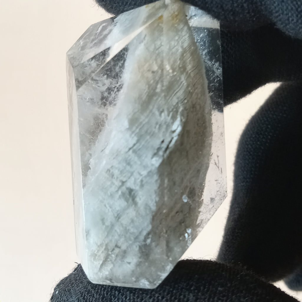 Thousand Layer Garden Quartz Polished Free Form with Flowing Blue Layered Inclusions