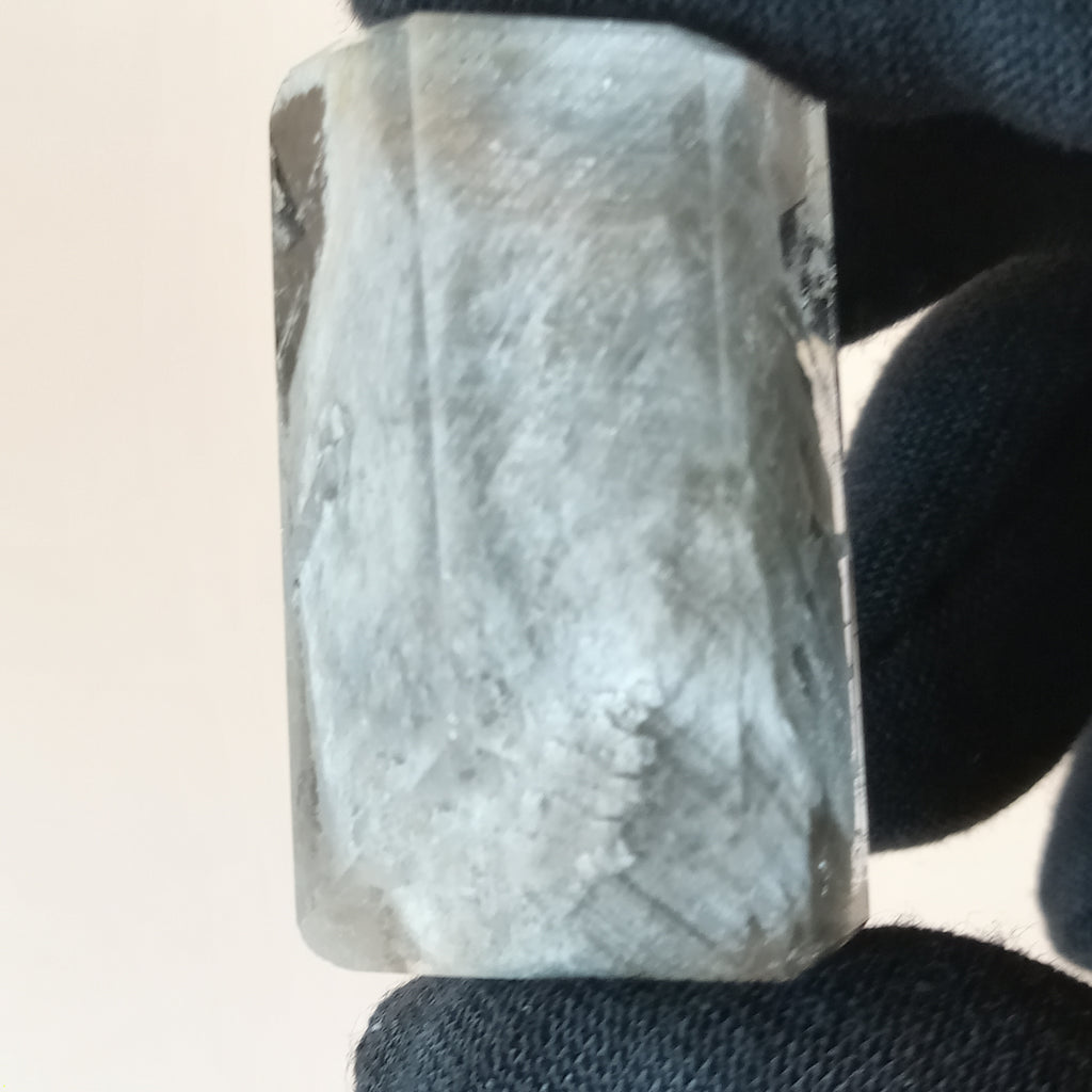 Thousand Layer Garden Quartz Polished Free Form with Flowing Blue Layered Inclusions