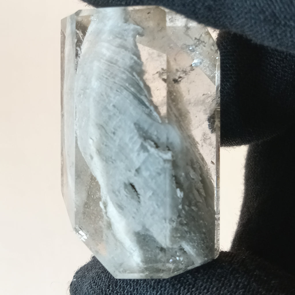 Thousand Layer Garden Quartz Polished Free Form with Flowing Blue Layered Inclusions