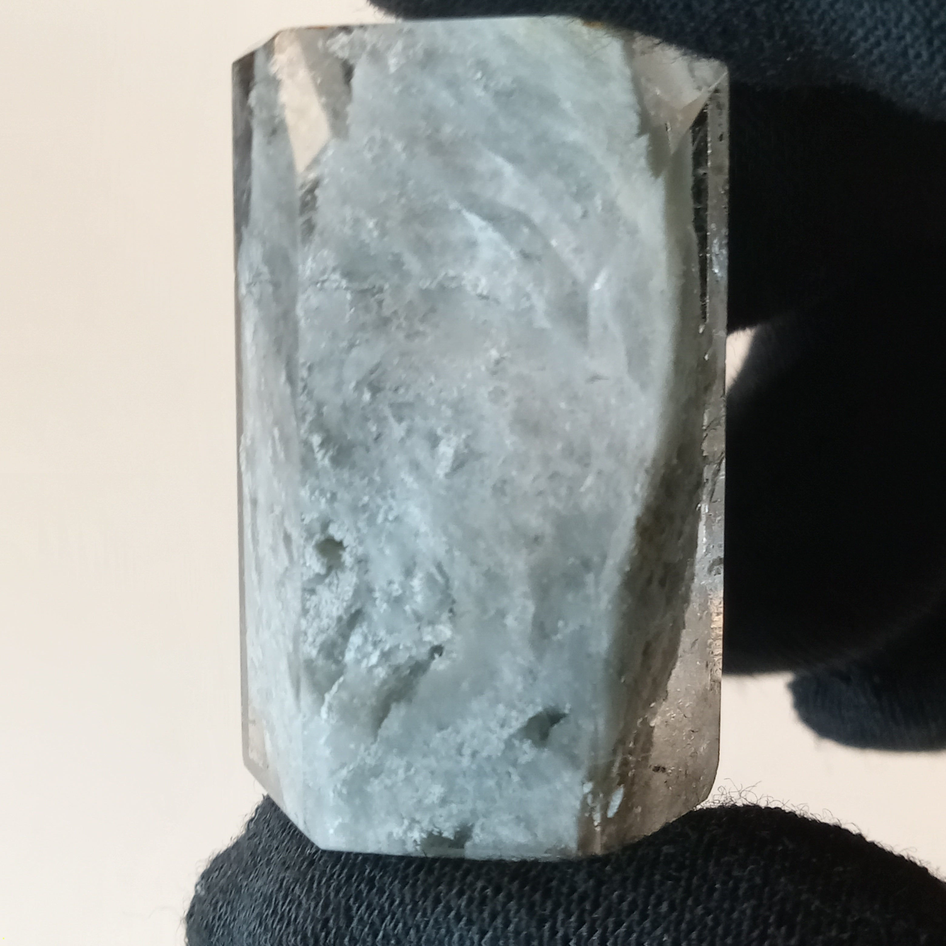 Thousand Layer Garden Quartz Polished Free Form with Flowing Blue Layered Inclusions