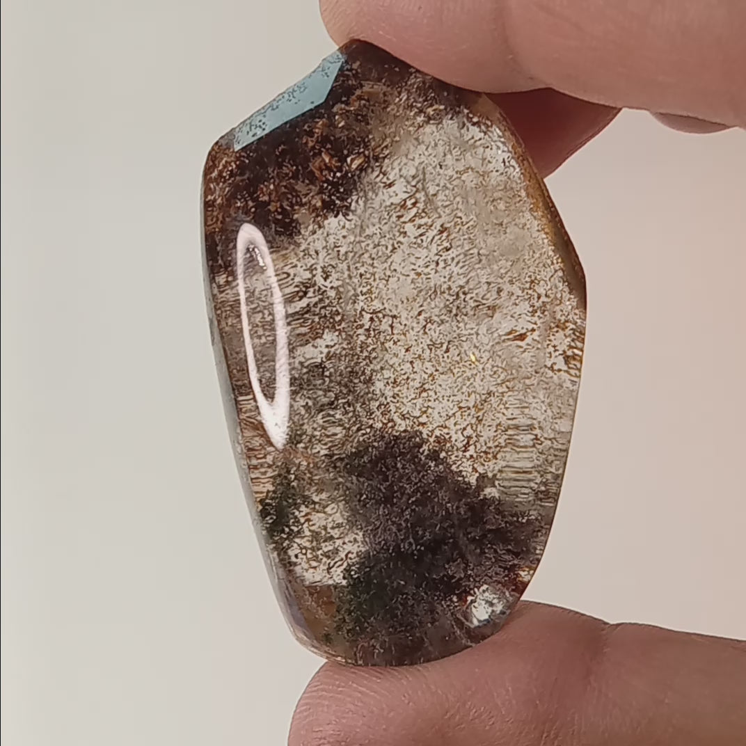 Garden Quartz Optical Freeform with Landscape Inclusions