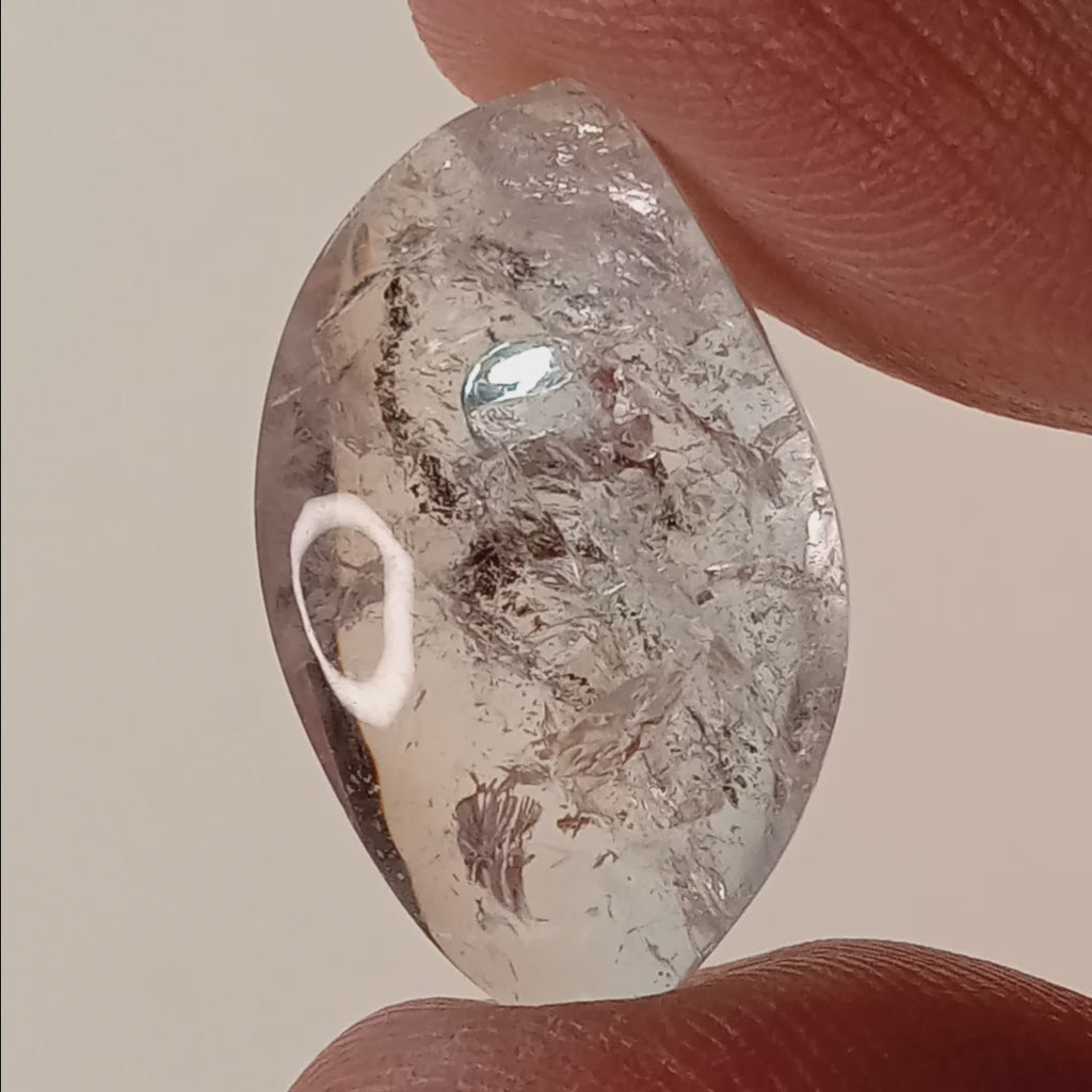 Enhydro Clear Quartz Freeform | Large Moving Bubble | Polished Collector Crystal