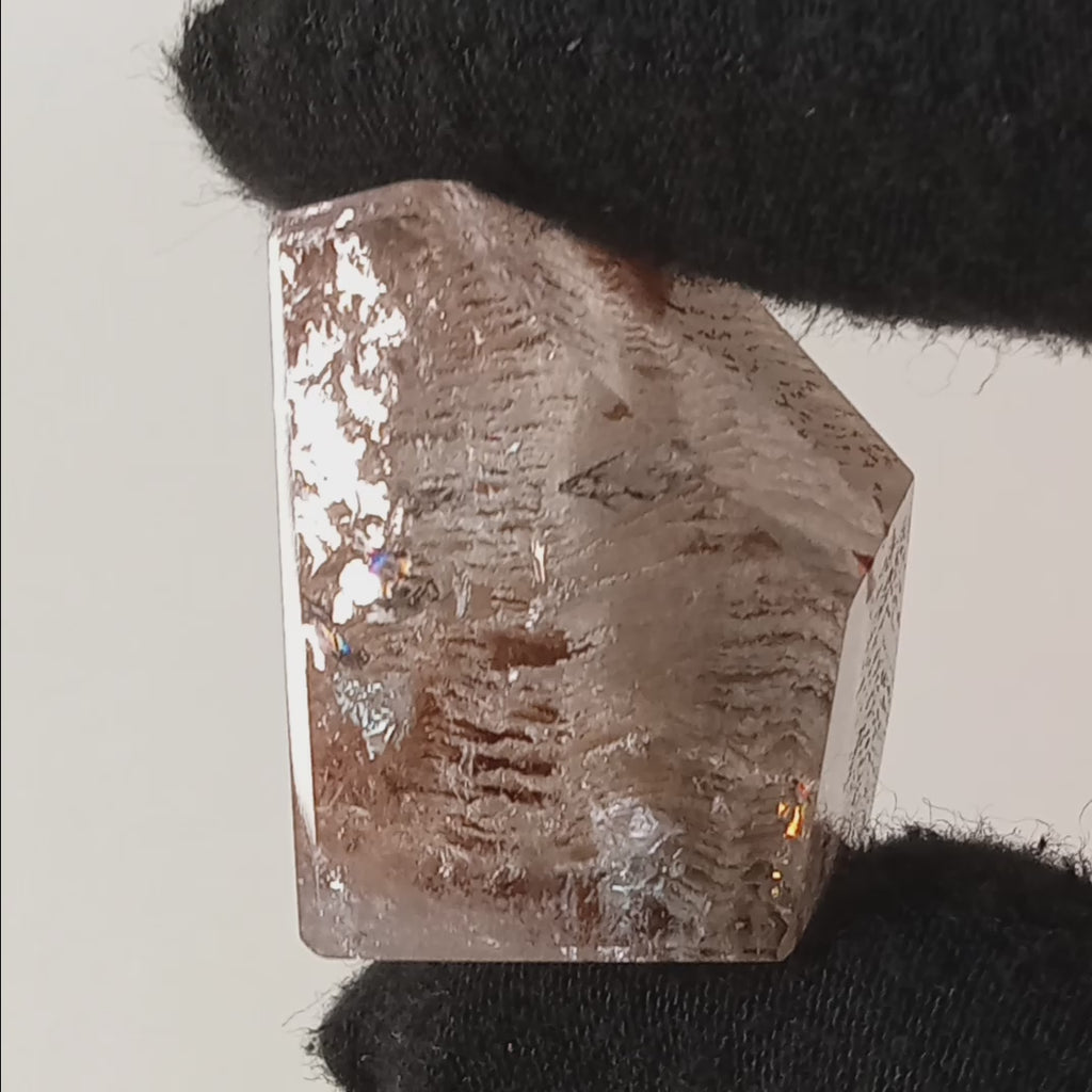 Thousand Layer Garden Quartz Polished Free Form with Bold Layered Landscape Inclusions