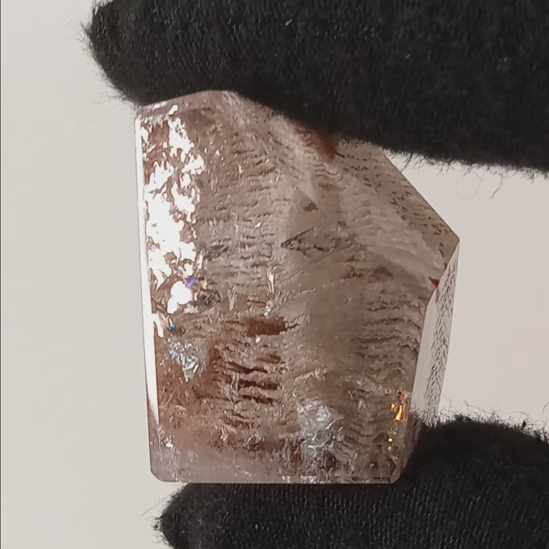 Thousand Layer Garden Quartz Polished Free Form with Bold Layered Landscape Inclusions