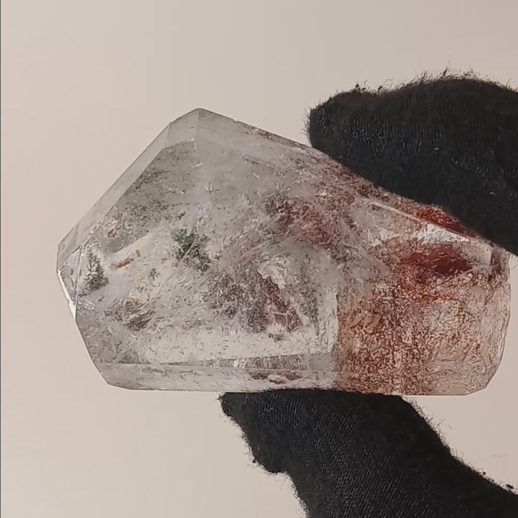 Garden Quartz Freeform with Optical Window & Natural Raw Back | Polished Collector Quartz Specimen | GQF-007