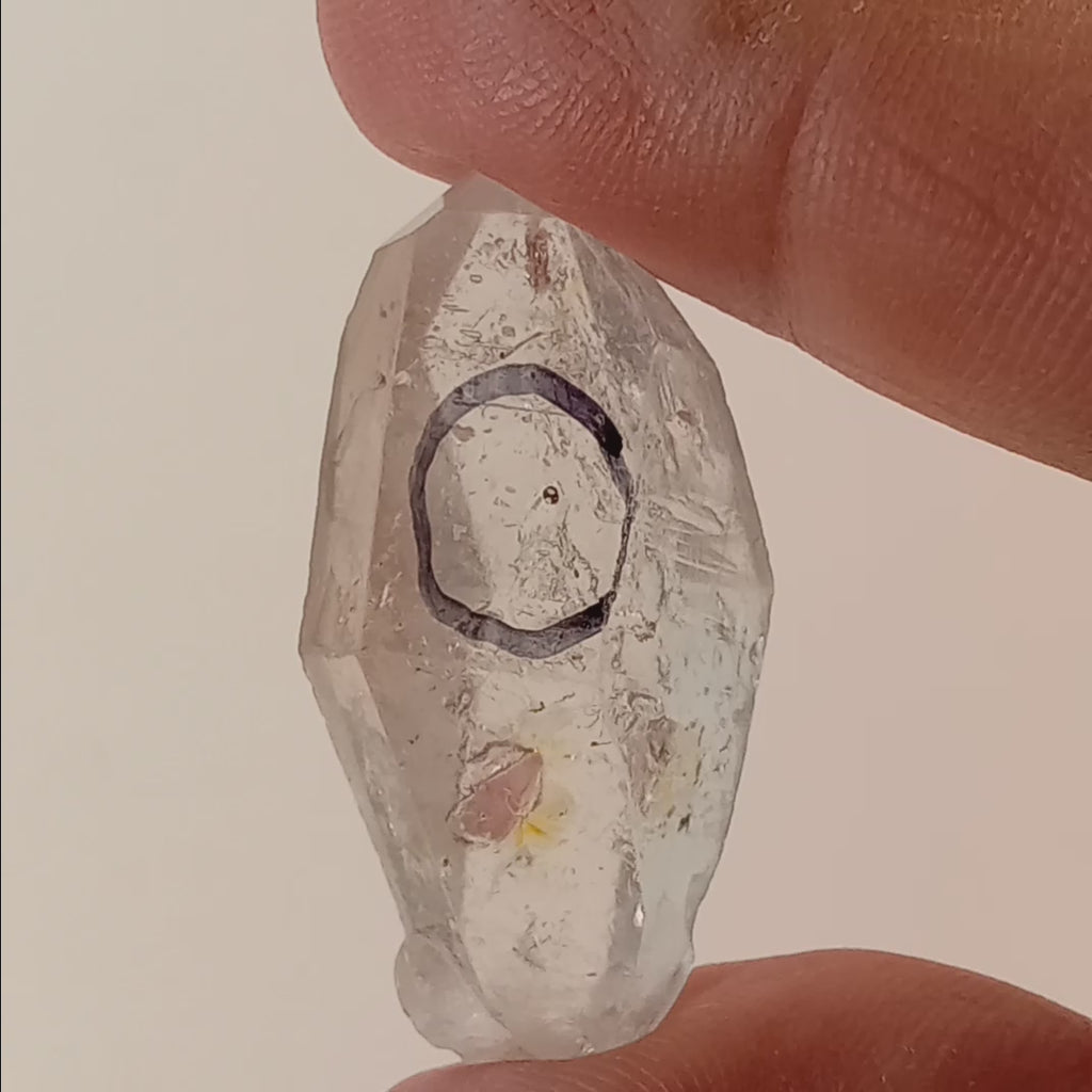 Raw Enhydro Quartz Crystal with Visible Moving Bubble | Natural Collector Specimen