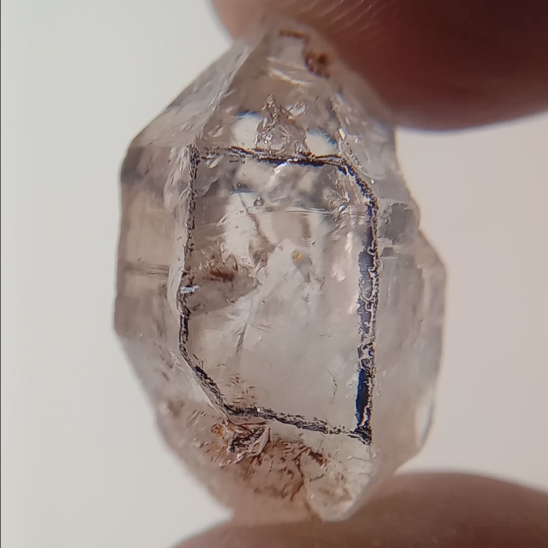 Petroleum Enhydro Quartz with Microscopic Oil Bubble and Enhydro Bubble