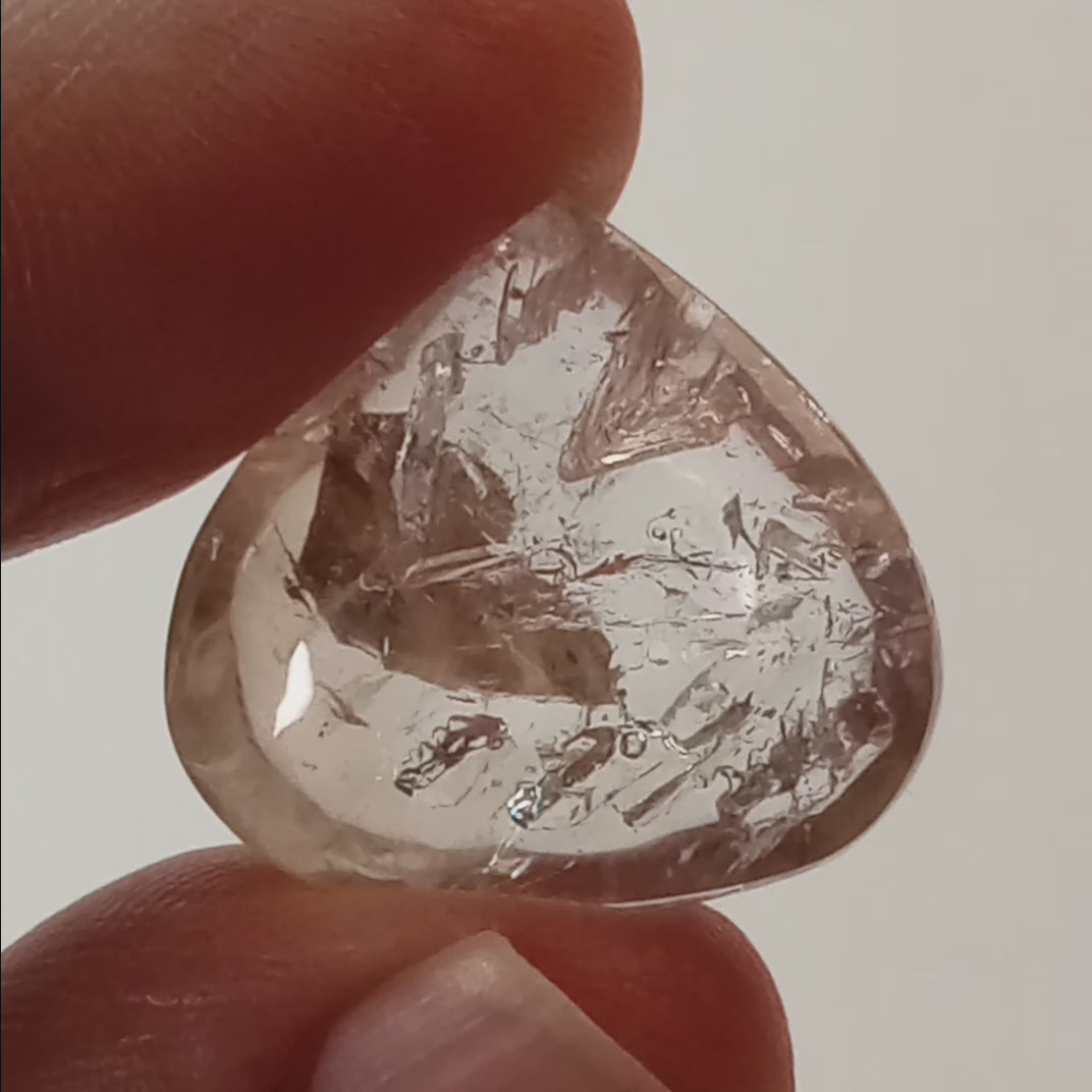 Clear Enhydro Quartz Teardrop with Double Moving Bubbles