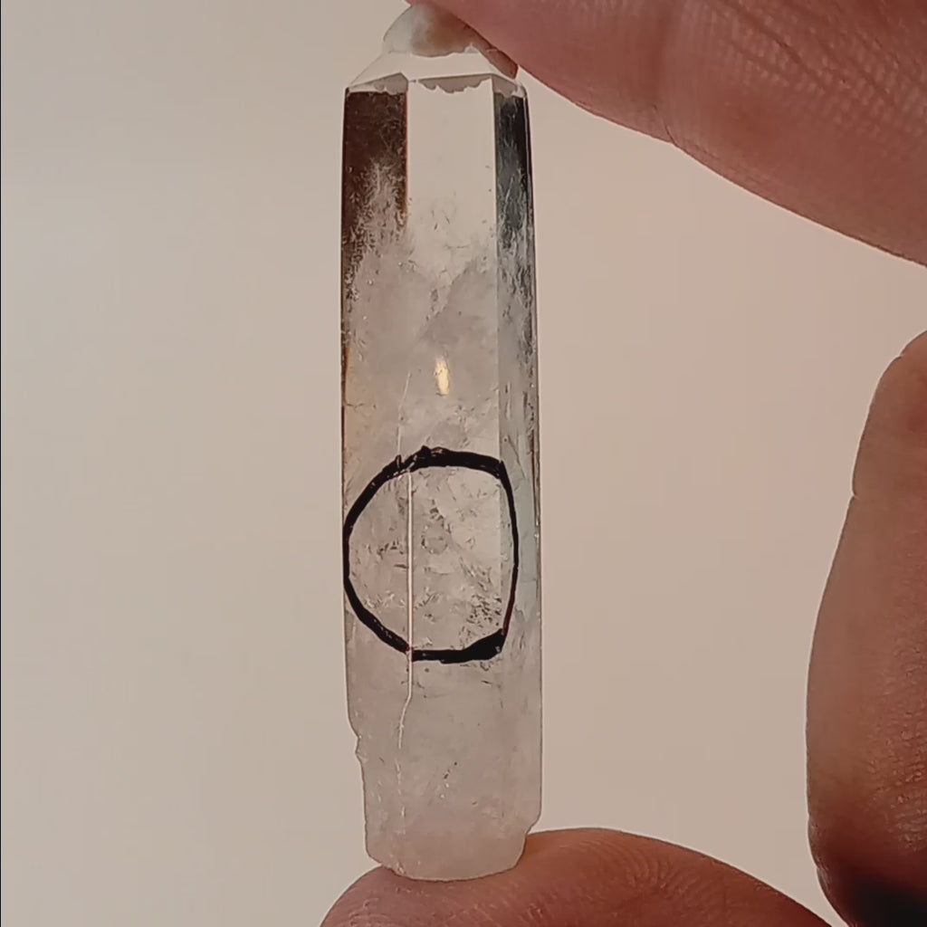 Enhydro Clear Quartz Crystal Point | Moving Bubble Quartz | Polished Collector Specimen