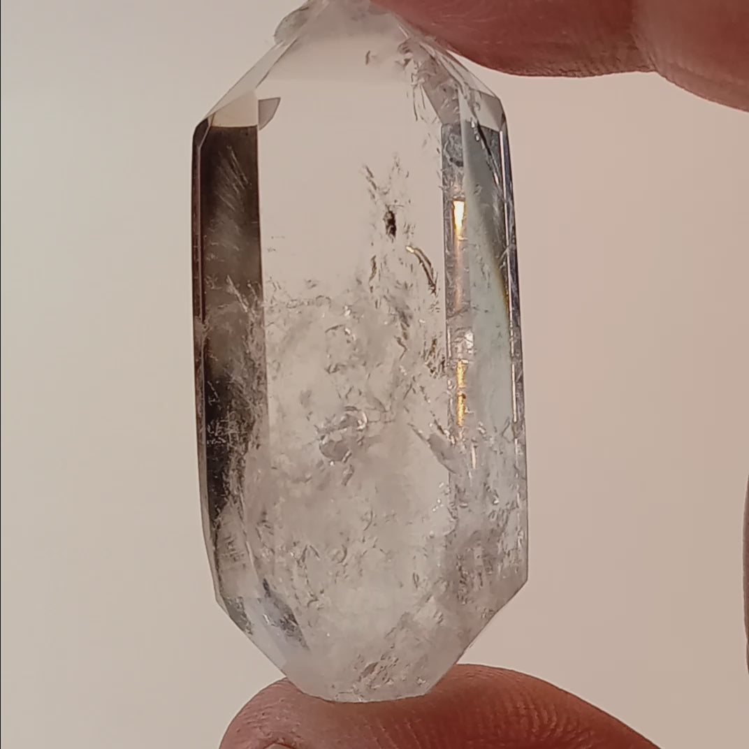 Enhydro Clear Quartz Freeform Point with Moving Bubble | Polished Collector Crystal