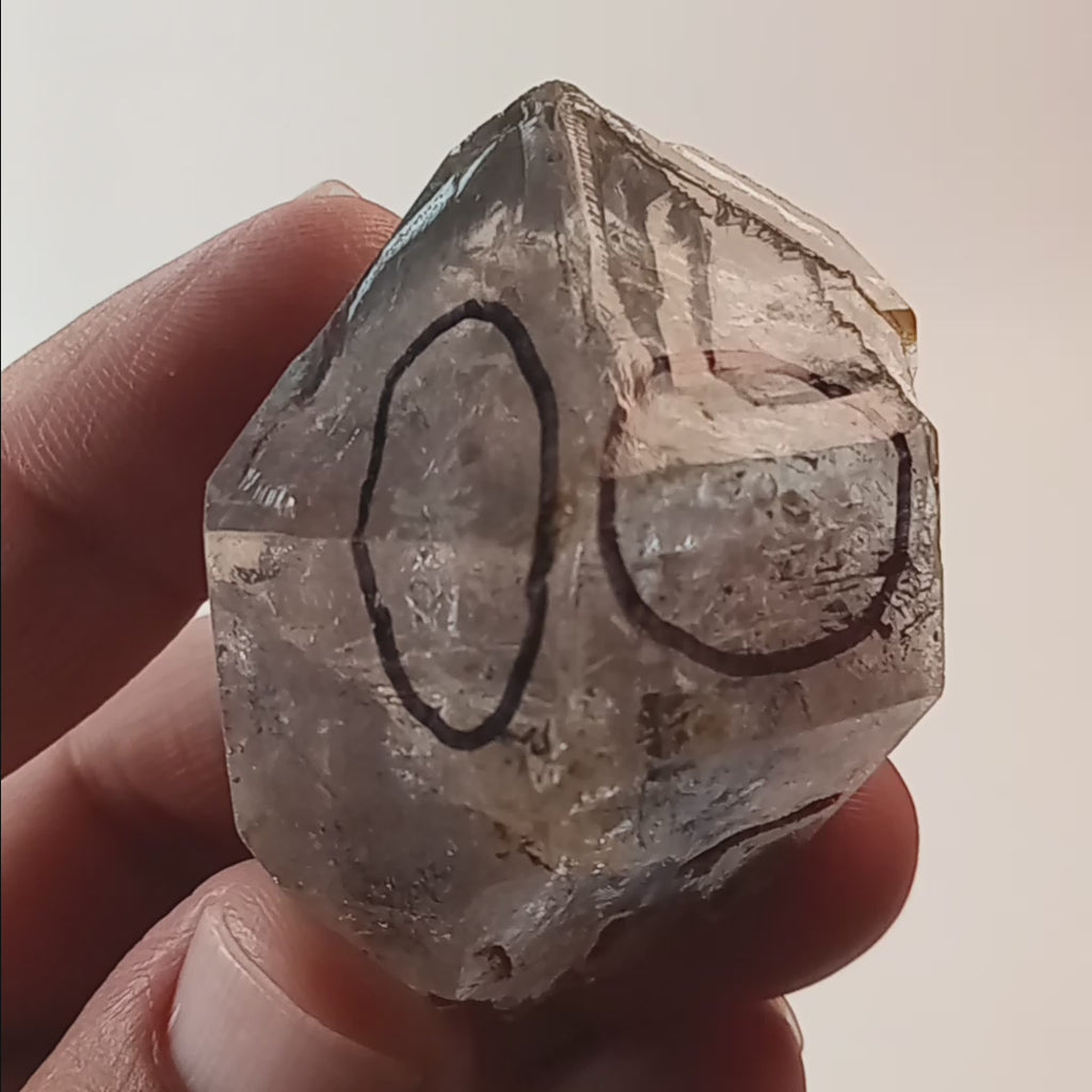 Raw Enhydro Quartz Crystal with Two Visible Moving Bubbles | Natural Double Enhydro Specimen