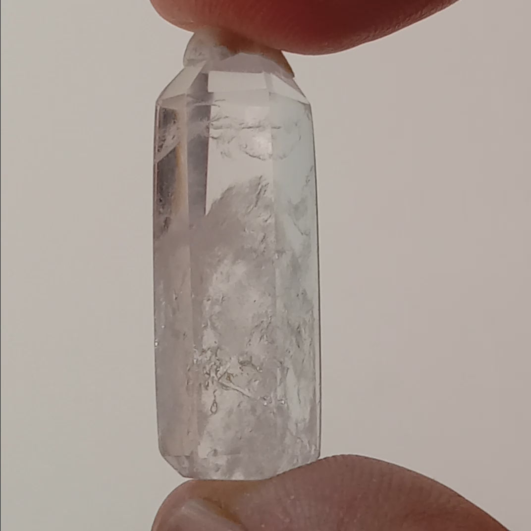 Mini Enhydro Quartz Tower with Visible Moving Bubble