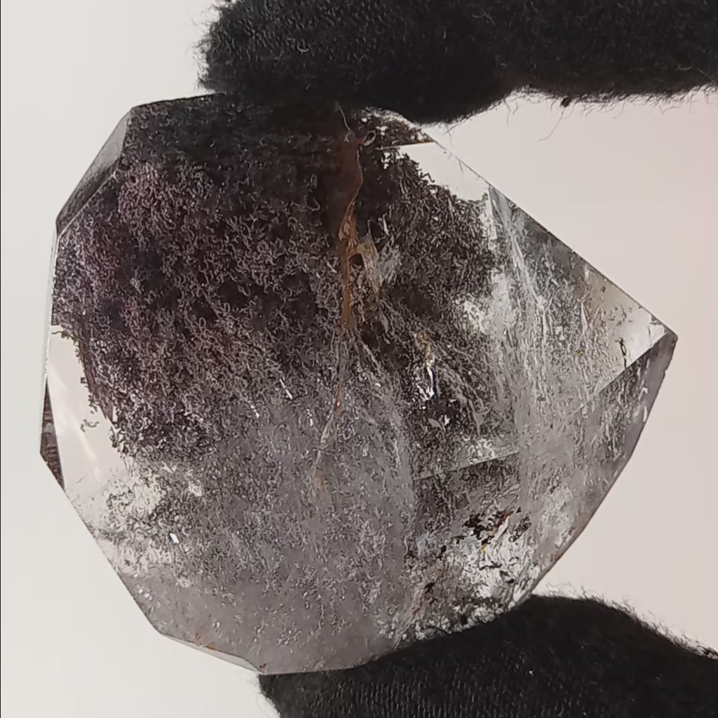 Garden Quartz Free Form with Suspended Purple Dendritic Canopy | GQF-024