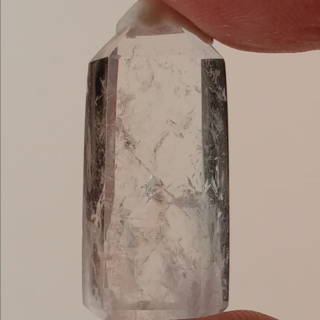 Enhydro Clear Quartz Tower | Moving Bubble Quartz Crystal | Polished Collector Specimen