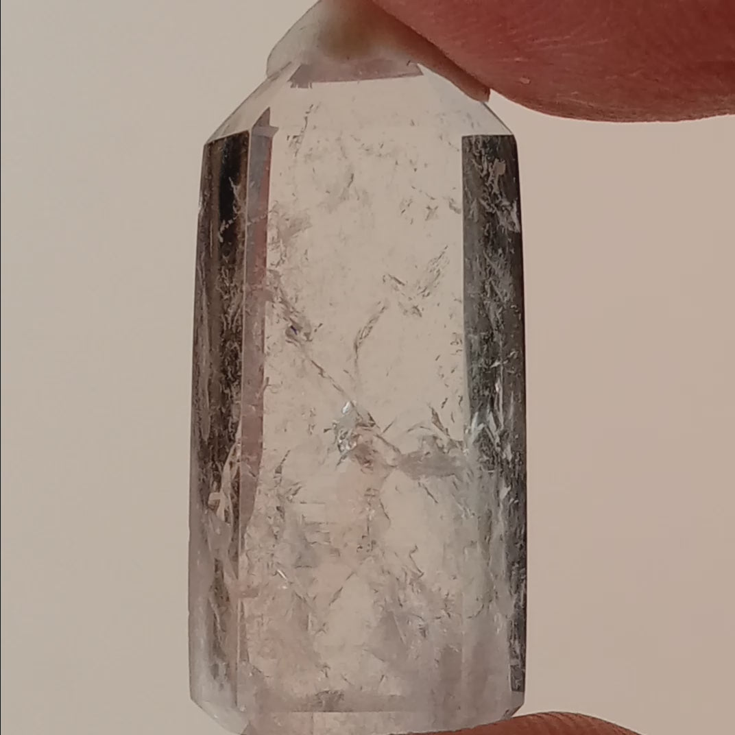 Enhydro Clear Quartz Tower | Moving Bubble Quartz Crystal | Polished Collector Specimen