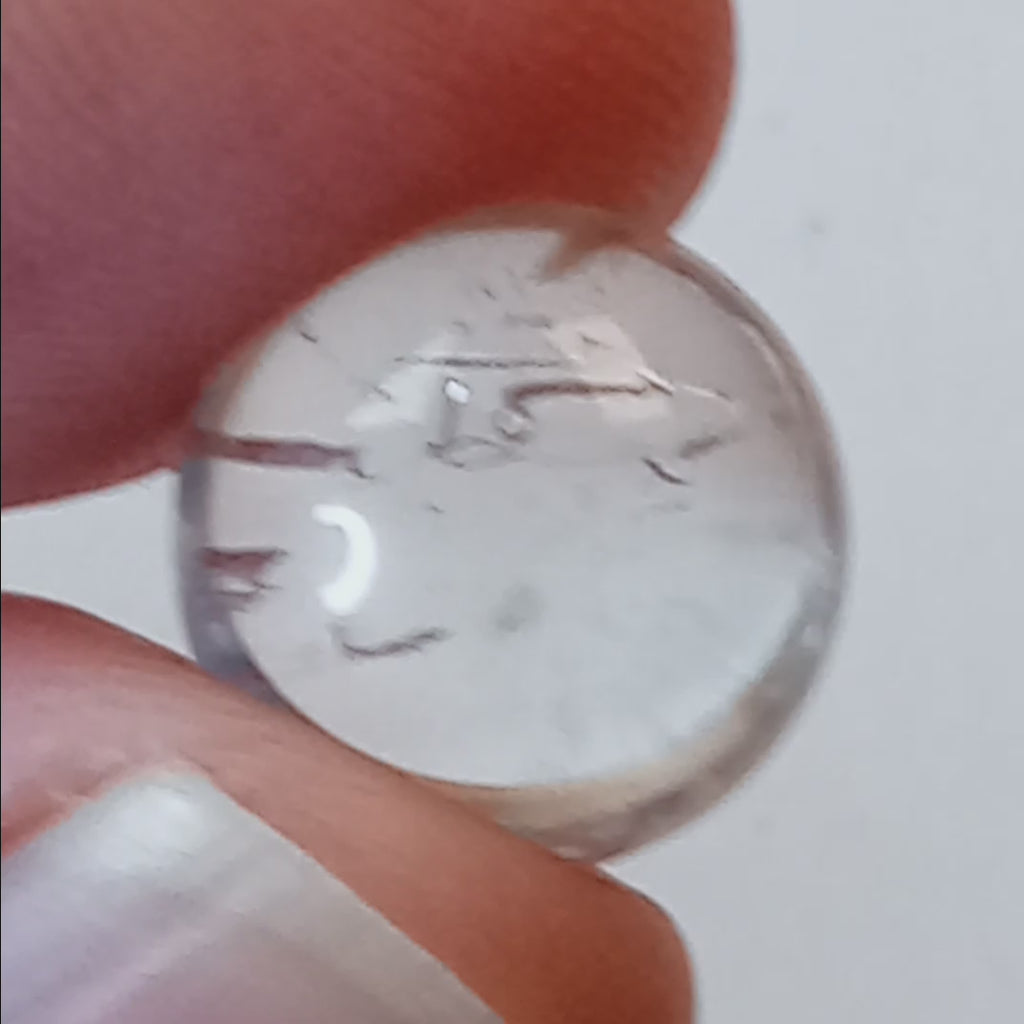 Rare Moving Enhydro Clear Quartz Sphere - Water Bubble Inclusion Crystal Sphere