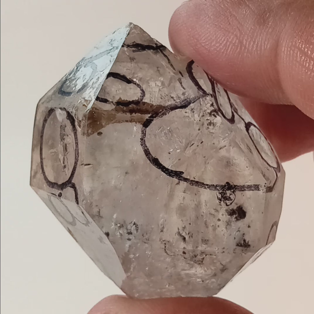 Raw Enhydro Quartz Crystal with 11 Visible Moving Inclusions | Collector Enhydro Specimen
